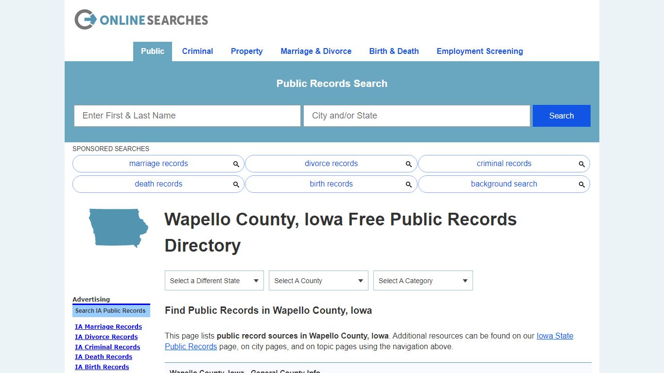 Wapello County, Iowa Public Records Directory - OnlineSearches.com
