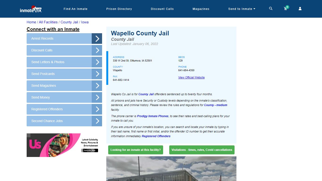 Wapello County Jail - Inmate Locator - Ottumwa, IA